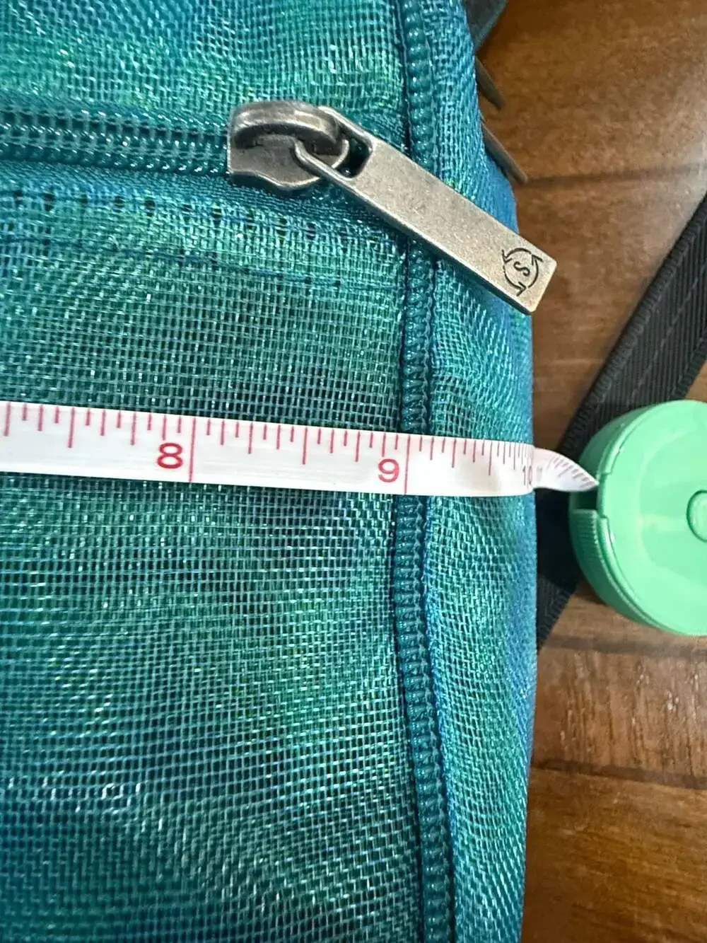 Smateria Teal Mini Backpack Recycled Mesh Zip Travel Daypack Dog Logo